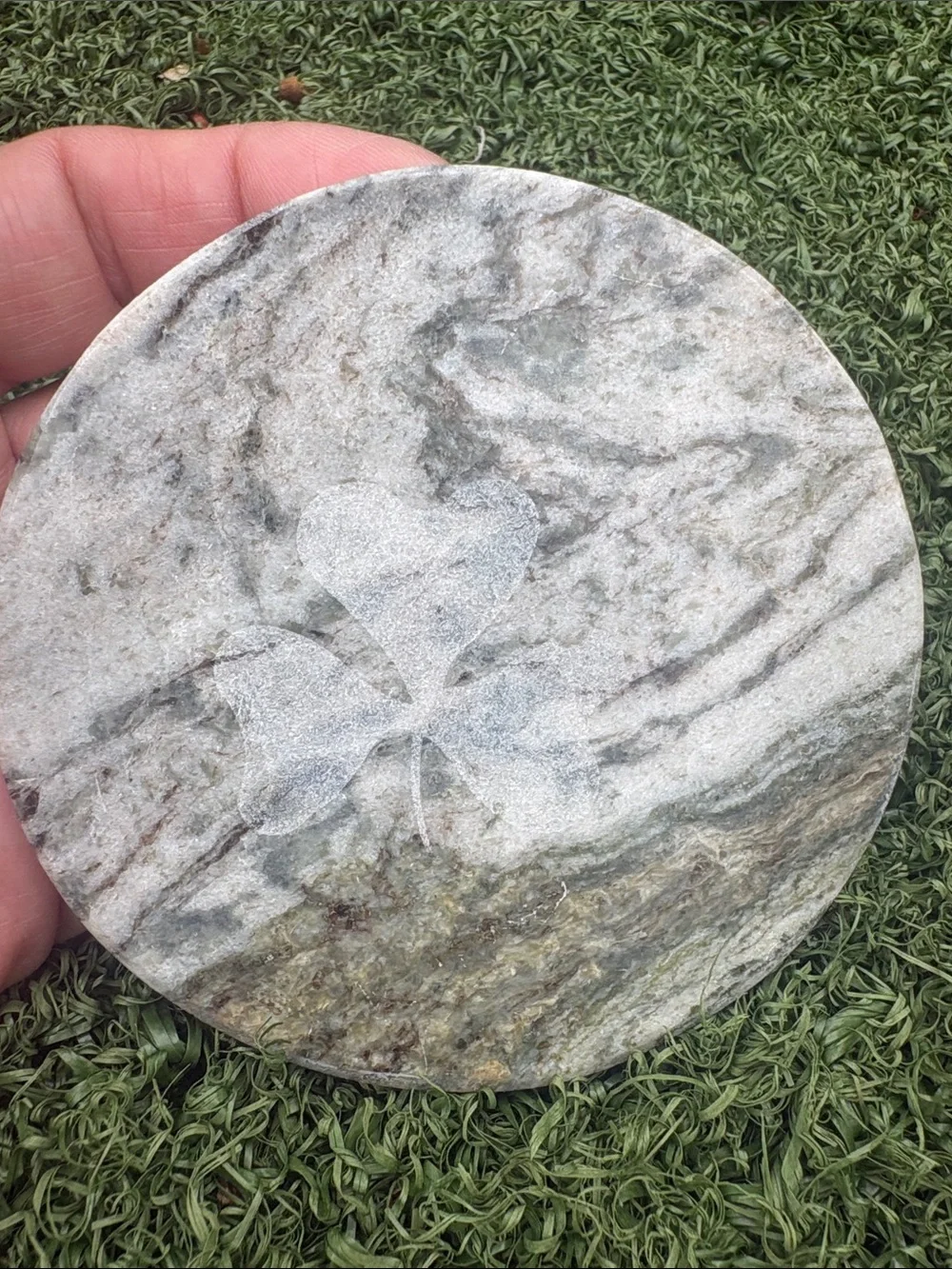 7 Connemara Marble Shamrock Irish Clover Circular Coasters From Ireland